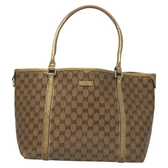 GUCCI GG Crystal Tote Bag Coated Canvas Beige Gold - Picture 11 of 15